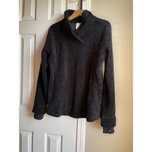 Women's Jacket FREELY Large Black Pullover Sherpa EXCELLENT CONDITION